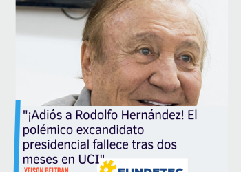 Falleció el ingeniero y excandidato presidencial Rodolfo Hernández