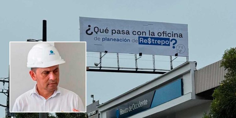 Polémica en Restrepo, valla con escandaloso mensaje pone en duda la administración municipal: ¿Qué pasa con la oficina de planeación de Re$trepo?